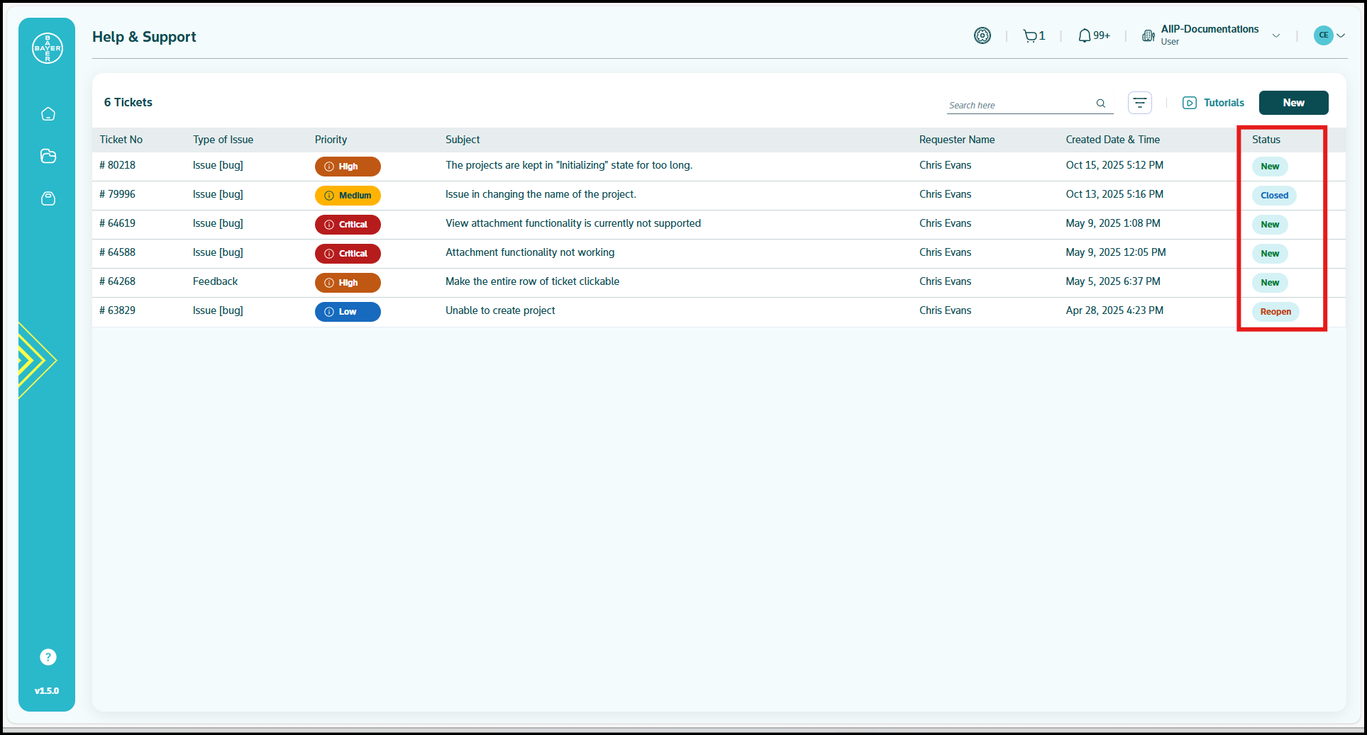 Create a new support ticket
