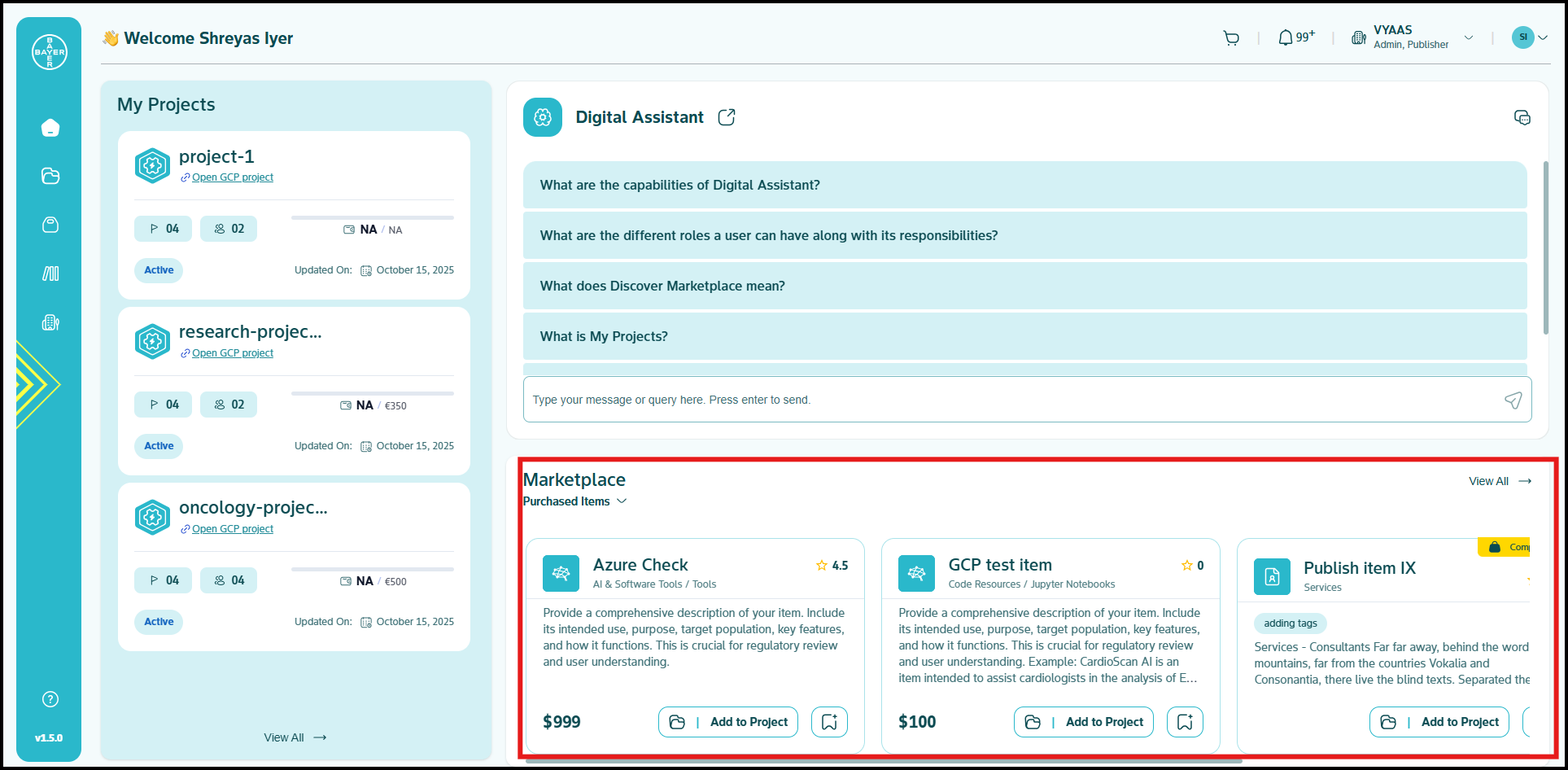 Marketplace Items Summary